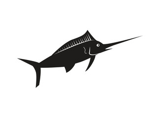 flat design single swordfish icon vector illustration