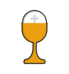 cup gold religion christianity icon. Isolated and flat illustration