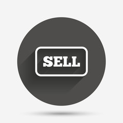 Sell sign icon. Contributor button.