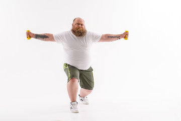 Man exercising with weights