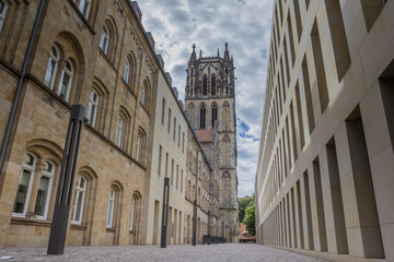 Fototapeta premium Tower of the Liebfrauenkirche church in Munster