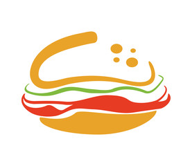 flat design sandwich with olive icon vector illustration