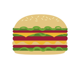 flat design single hamburger icon vector illustration