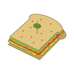 flat design sandwich with olive icon vector illustration