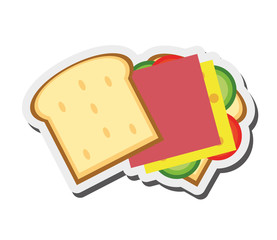 flat design sandwich with olive icon vector illustration