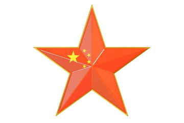 Fototapeta premium Star with flag of China, 3D rendering
