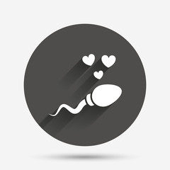 Sperm sign icon. Fertilization symbol.