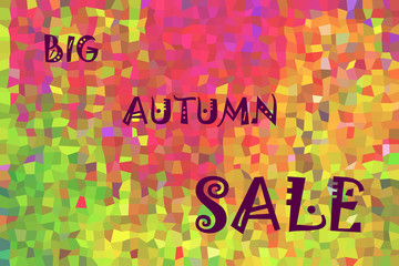 Low poly eps 10 vector autumn sale with colorful autumn abstract