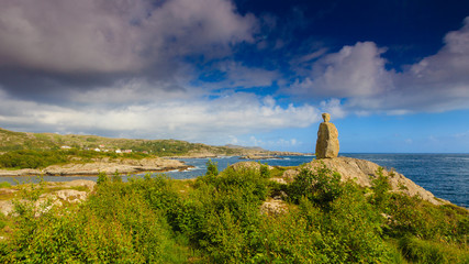 The coast of southern Norway with an ocean view