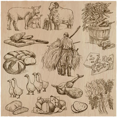 Life on the farm. Farming. Hand drawn vector pack. © kuco