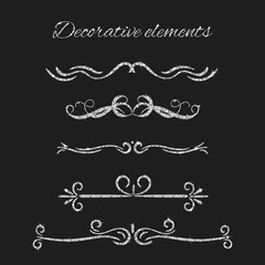 Silver text dividers set. Ornamental decorative elements. Vector ornate elements design. Silvery flourishes. Shiny decorative hand drawn borders with glitter effect.