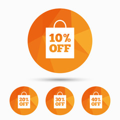Sale bag tag icons. Discount symbols.