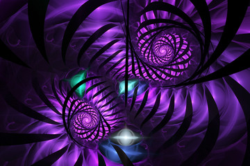 Abstract purple thorns fractal