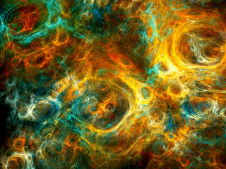 Abstract colorful genesis in space fractal