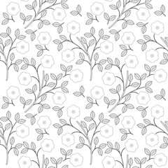 Floral seamless pattern isolated on white background