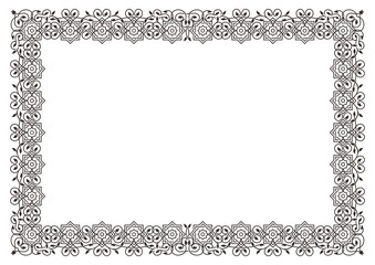 Floral vector calligraphic frame