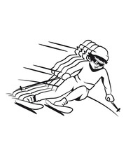 Winter holiday ski descent man race design