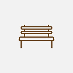 bench line icon, outline vector logo illustration, linear pictogram isolated on white