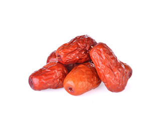 red date,chinese jujube on white background