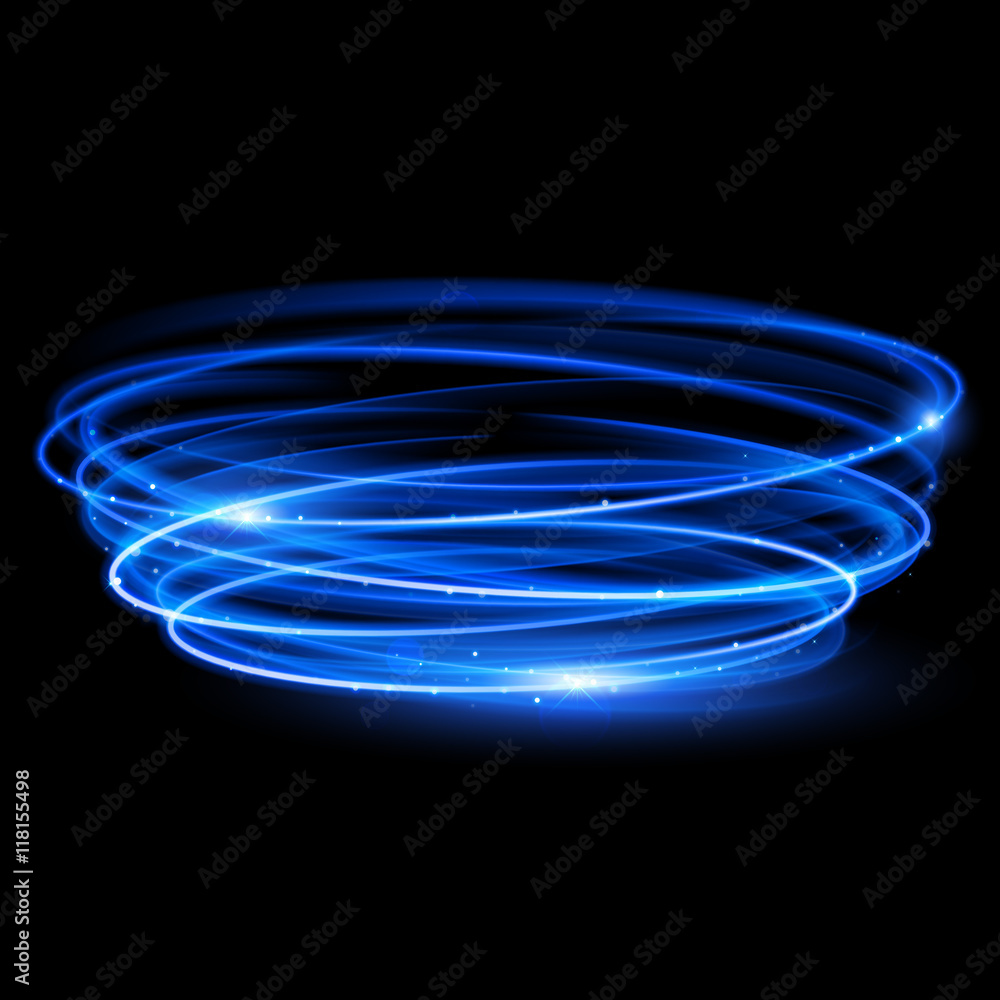 Poster vector blue circle light with tracing