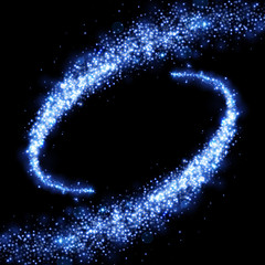 Glittering comet tail. Blue glitter sparkles © Ron Dale