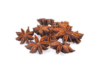 Star Anise on white background