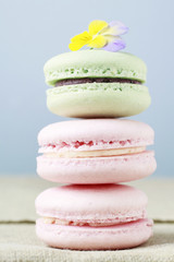 Stack of french macaroons