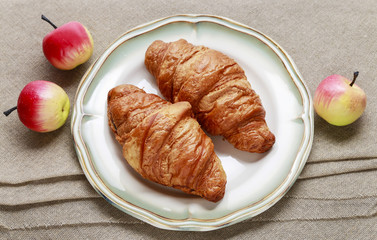 French croissants for breakfast