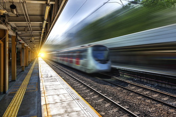 Fototapeta premium high speed train with motion blur
