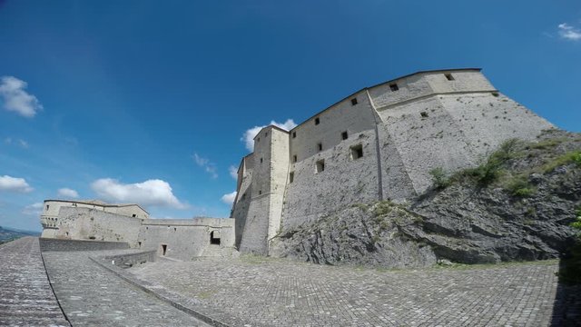 San Leo (Rimini), Italy. Medieval village. The medieval fortress. The most beautiful small town in Italy. The unknown Italian charm, hidden and beauty. 