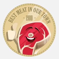 Meat shop store market logo design