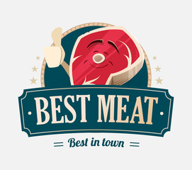 Meat shop store market logo design