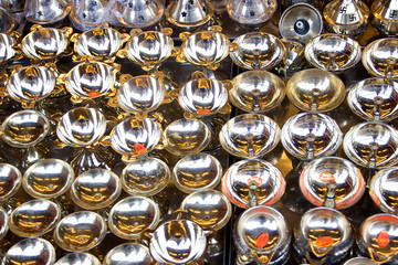 Polished Brass Lamp Pots