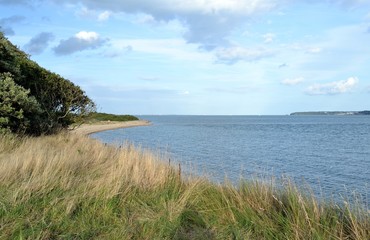 Vue sur une plage de Lepe en Angleterre