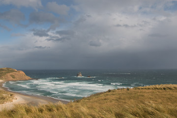 Fototapeta na wymiar Remote beach before storm