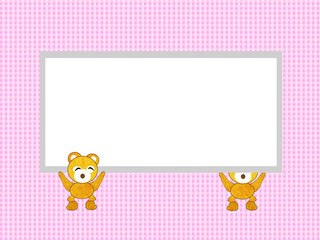 メッセージボードとテディーベア