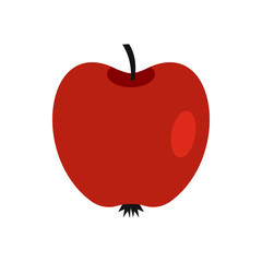 Red apple icon in flat style isolated on white background. Fruit symbol