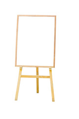 vertical photo of menu white board Isolated on white background,