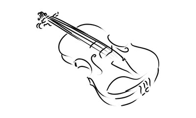 Obraz premium Violin Instrument drawing music sign symbol classic
