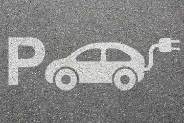 Parkplatz Elektro Auto Elektroauto parken Fahrzeug Stadt Umwelt