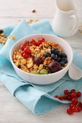 Granola with berry for healthy breakfast