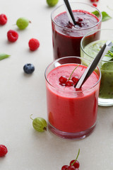 Fresh summer protein cocktails with berry