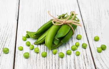 green peas on a table
