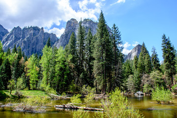 Yosemite Mountain and River