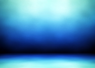 blue painting with interior background