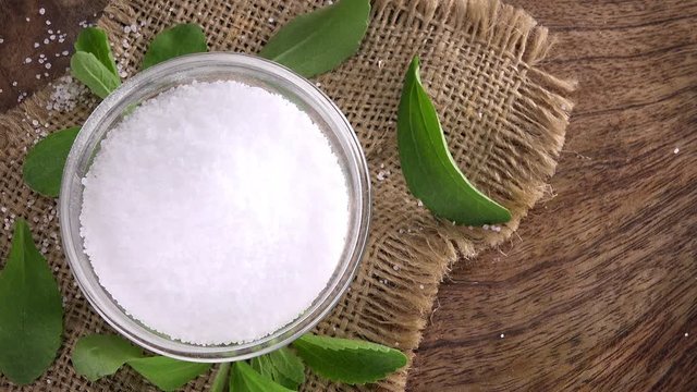 Rotating Stevia Granule as not loopable 4K UHD footage