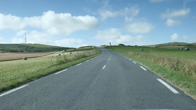 vue interieure d'une voiture roulant