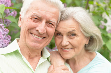 Mature couple in spring park