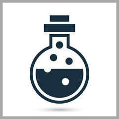 Chemical flasks icon on the background