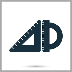 School rulers icon on the background